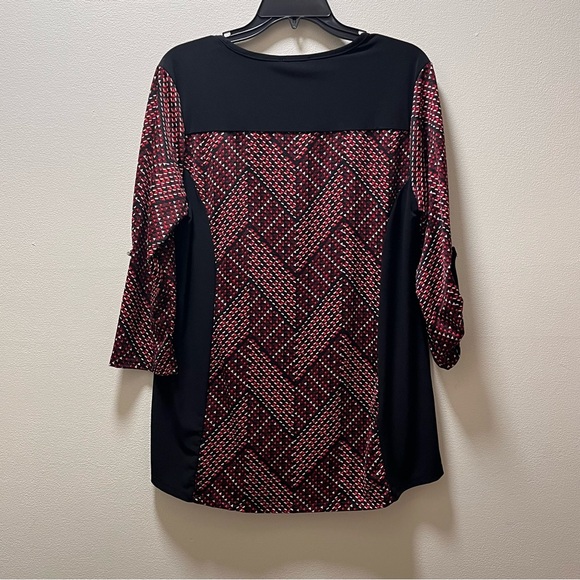 Notations Stylish Chic Comfy Pullover , Sz L, Black with Geometric Pattern - Picture 2 of 7